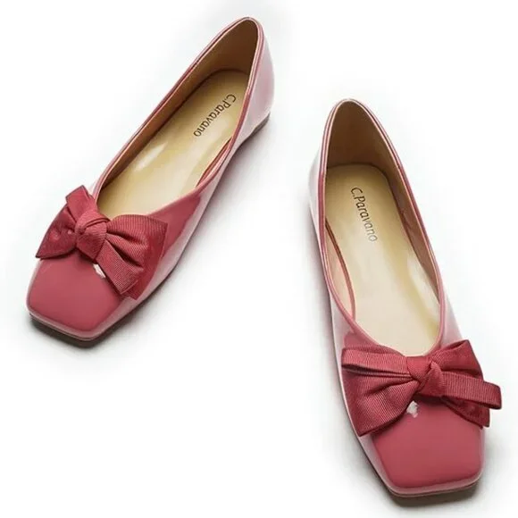 NIB C. Paravano Ballet Flats in Pink Patent Leather. Size 6.5 - Picture 1 of 1